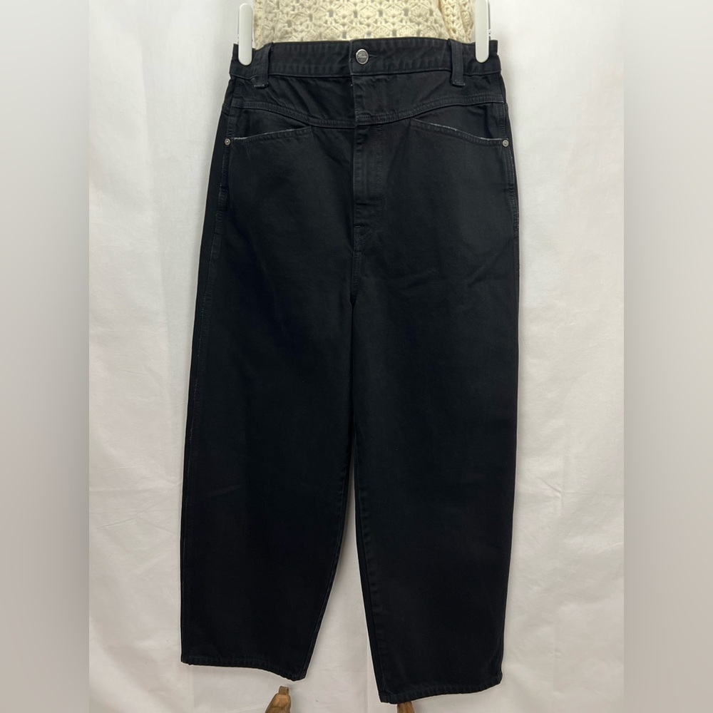Khaite Preen Denim High Rise Wide Leg Denim Jeans in Black - Size 32 retail $680 - Picture 5 of 16
